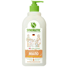 Жидкое мыло 500 мл SYNERGETIC для мытья рук и тела, биоразлагаемое, Миндальное молочко Жидкое мыло 500 мл SYNERGETIC для мытья рук и тела, биоразлагаемое, Миндальное молочко
