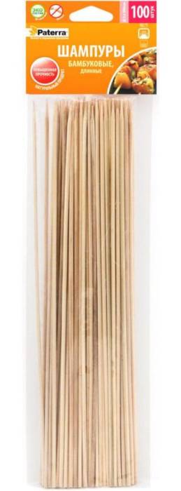 Шампур 30 см D-3 мм бамбук (100 шт.упак) Paterra