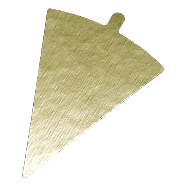 Подложка под торт 120*90 мм, толщина 0,8 мм, с держателем Треугольник золото
