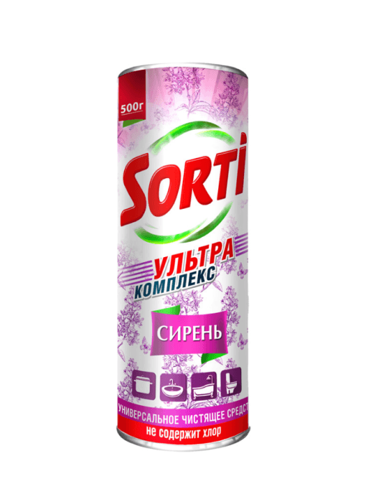 Чистящее средство 500 г "Sorti" порошок, Сирень Чистящее средство 500 г "Sorti" порошок, Сирень