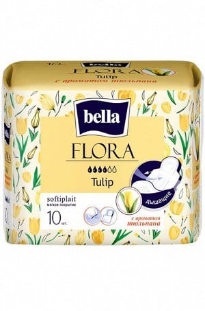 Прокладки "Bella" Flora Tulip 4 капли №10 (10 шт.упак) Прокладки "Bella" Flora Tulip 4 капли №10 (10 шт.упак)