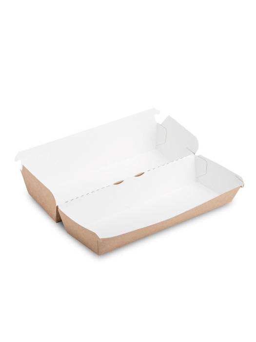 Упаковка бумажная для хот-догов OSQ HD BOX 215*75*80 мм, Крафт