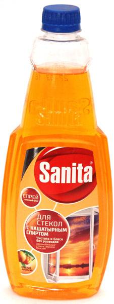 Средство для стекол 500 мл "Sanita" с апельсином, нашатырным спиртом