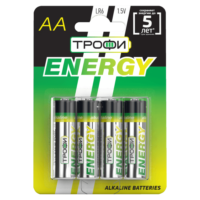 Батарейка пальчик Трофи ENERGY алкалиновые
