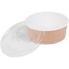 Контейнер/салатник/супница бумажный круглый 750 мл КРАФТ OSQ Round Bowl D-150 мм + крышка КОМПЛЕКТ Контейнер/салатник/супница бумажный круглый 750 мл КРАФТ OSQ Round Bowl D-150 мм + крышка КОМПЛЕКТ