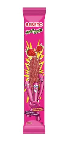 Мармелад "BEBETO" Sour Sticks 35г Soft Candy (24 шт.упак), Клубника Мармелад "BEBETO" Sour Sticks 35г Soft Candy (24 шт.упак), Клубника