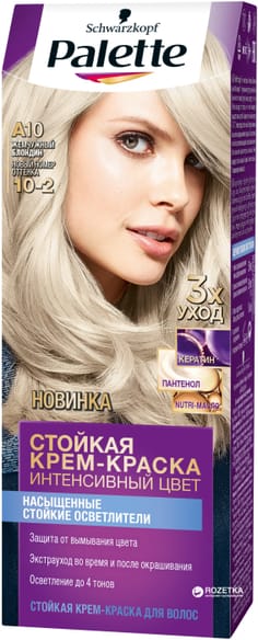 Крем-краска для волос "Palette" стойкая, А10 (10-2) Жемчужный блондин Крем-краска для волос "Palette" стойкая, А10 (10-2) Жемчужный блондин
