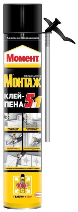 Пена Момент Монтаж 5в1 клей-пена проф 750мл Пена Момент Монтаж 5в1 клей-пена проф 750мл