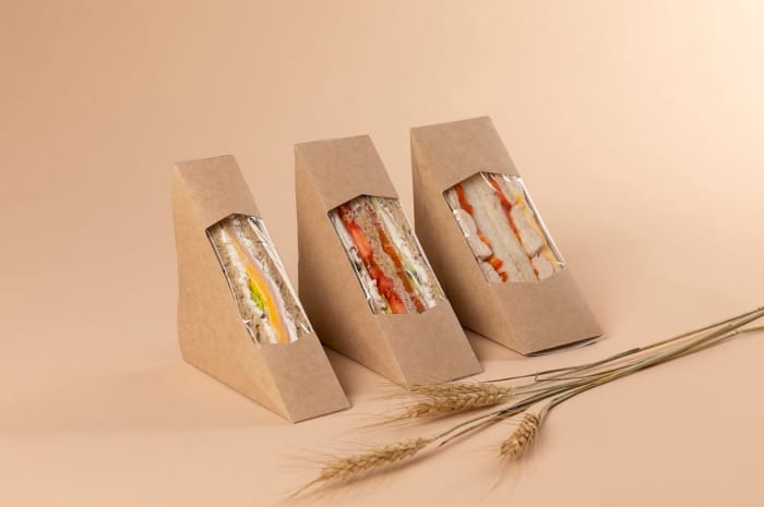 Упаковка бумажная для сэндвичей 130*130*60 мм OSQ SANDWICH 60, Крафт Упаковка бумажная для сэндвичей 130*130*60 мм OSQ SANDWICH 60, Крафт