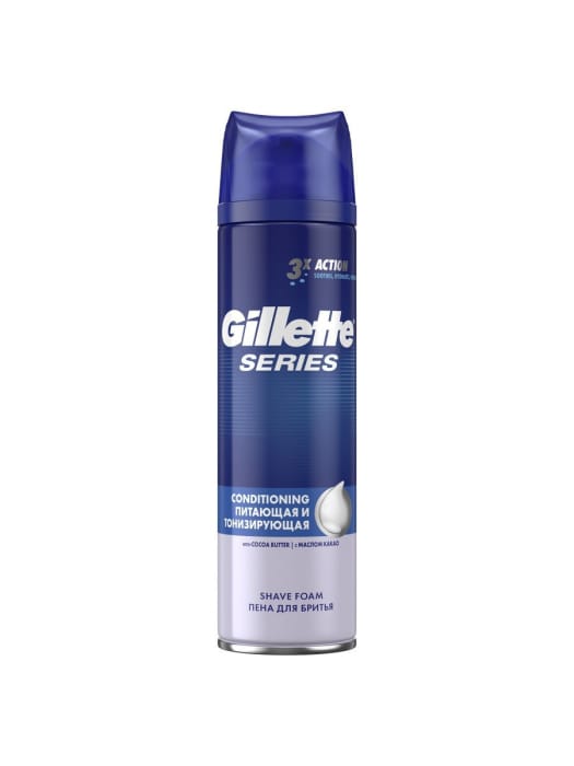 Пена для бритья 250 мл "Gillette", Series Питающая и тонизирующая Пена для бритья 250 мл "Gillette", Series Питающая и тонизирующая