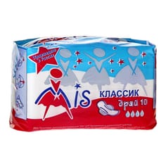 Прокладки "MIS" классик драй 4 капли (10 шт.упак) Прокладки "MIS" классик драй 4 капли (10 шт.упак)