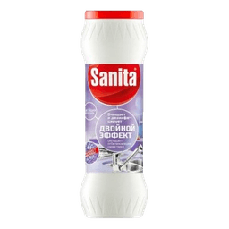 Чистящее средство 400 гр "Sanita" Двойной эффект пласт.банка Чистящее средство 400 гр "Sanita" Двойной эффект пласт.банка