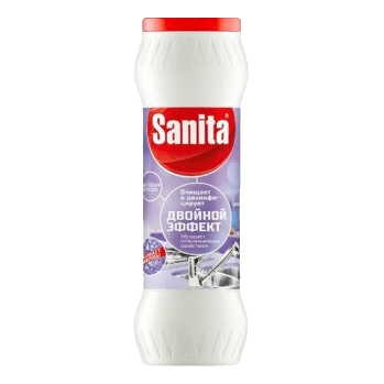Чистящее средство 400 гр "Sanita" Двойной эффект пласт.банка Чистящее средство 400 гр "Sanita" Двойной эффект пласт.банка