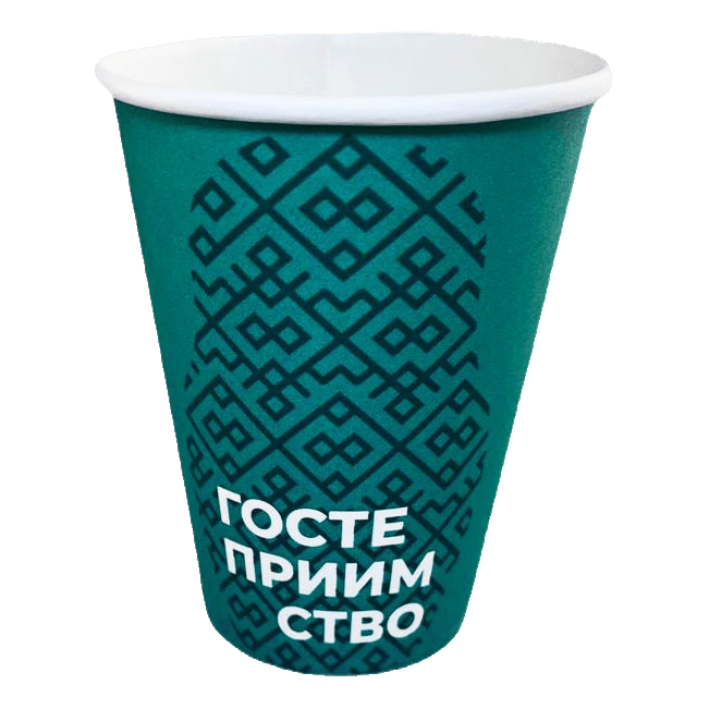 Стакан бумажный 350 мл "Матрешка" зеленый D-90 ЕСО Стакан бумажный 350 мл "Матрешка" зеленый D-90 ЕСО