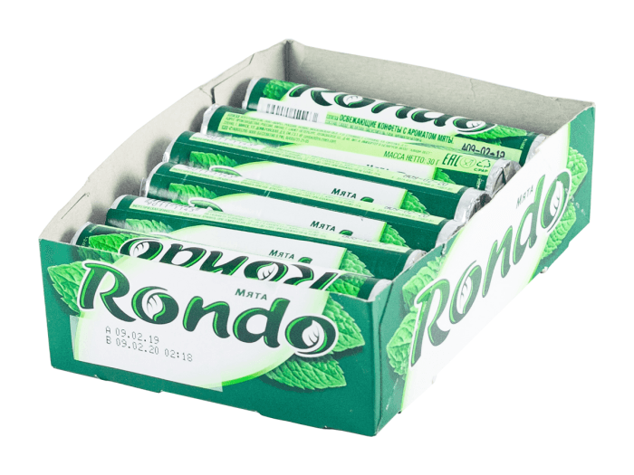 Конфета "Rondo", клубника/мята/лимон (14 шт.упак) Конфета "Rondo", клубника/мята/лимон (14 шт.упак)