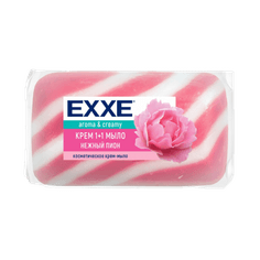 Крем-мыло кусковое 90 г туалетное "EXXE" 1+1 полосатое, одиночное, Розовое, Нежный пион Крем-мыло кусковое 90 г туалетное "EXXE" 1+1 полосатое, одиночное, Розовое, Нежный пион