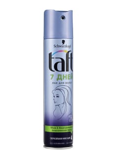 Лак для волос 225 мл "Taft" Power, 7 Дней Объем/Микрораспыление свехсильная фиксация №4 Лак для волос 225 мл "Taft" Power, 7 Дней Объем/Микрораспыление свехсильная фиксация №4