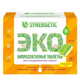 Таблетки для посудомоечных машин SYNERGETIC (55 шт.упак) Таблетки для посудомоечных машин SYNERGETIC (55 шт.упак)