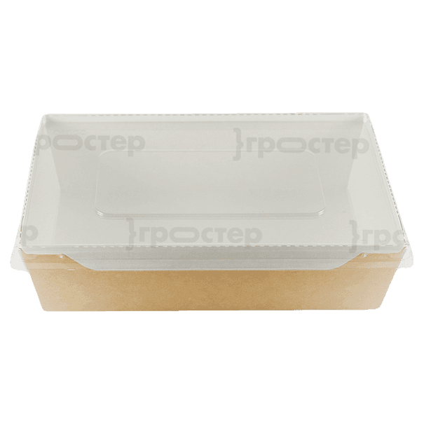 Салатник бумажный 400 мл с прозрачной крышкой 120*145*45 мм ECO OpSalad, Крафт