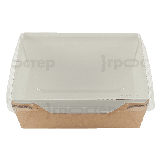 Салатник бумажный 900 мл с прозрачной крышкой 150*150*50 мм ECO OpSalad, Крафт