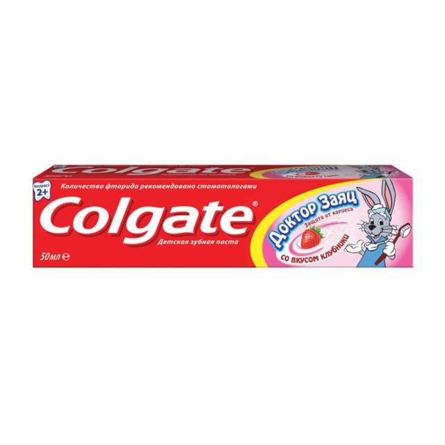 Зубная паста "Colgate" Доктор Заяц 50мл, Клубника