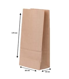Пакет бумажный 80*50*170 КРАФТ П-дно Пакет бумажный 80*50*170 КРАФТ П-дно