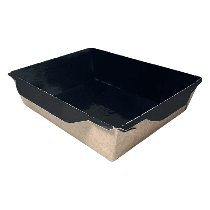 Салатник бумажный 500 мл с прозрачной крышкой 164*115*45 мм ECO OpSalad Black, Крафт