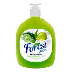 Крем-мыло жидкое 500 мл "FOREST Clean" дозатор, Алоэ Вера, Зеленый Чай и Олива Крем-мыло жидкое 500 мл "FOREST Clean" дозатор, Алоэ Вера, Зеленый Чай и Олива
