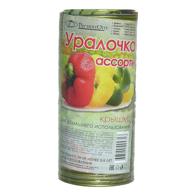Крышка D-82 мм металлич "Уралочка" для стеклобанок Крышка D-82 мм металлич "Уралочка" для стеклобанок