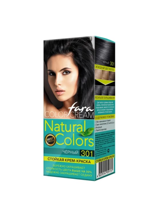 Краска для волос FARA Natural Colors 150г, 301 Черный Краска для волос FARA Natural Colors 150г, 301 Черный