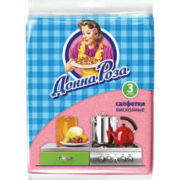 Салфетка вискозная 30*38 см "Донна Роза" 3 шт.уп Салфетка вискозная 30*38 см "Донна Роза" 3 шт.уп