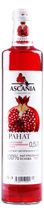 Лимонад 0,5 л "Ascania" стекло Безалкольный напиток, Гранат Лимонад 0,5 л "Ascania" стекло Безалкольный напиток, Гранат