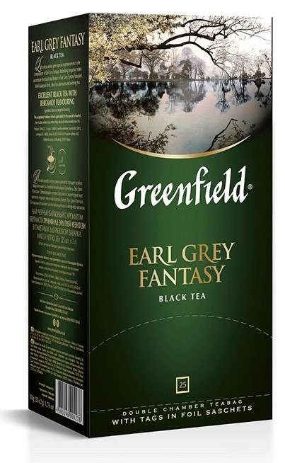 Чай "Greenfield" 25 пакетиков, EARL GREY FANTASY/Черный/Бергамот