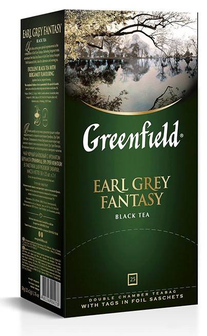 Чай 25 пакетиков, "Greenfield", EARL GREY FANTASY/Черный/Бергамот
