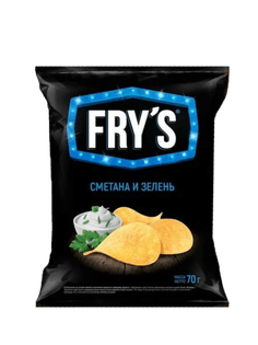 Чипсы "FRYS" 130г ассортимент, Сметана/Зелень Чипсы "FRYS" 130г ассортимент, Сметана/Зелень