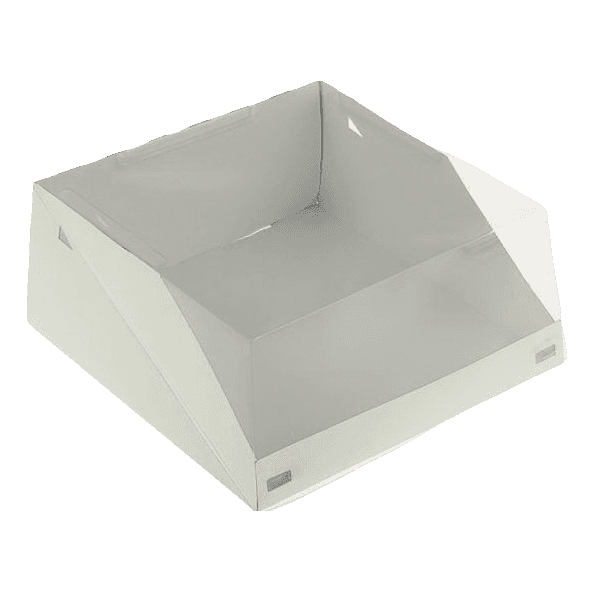 Короб картонный "Для Транспортировки" КТ-100 c прозрачной крышкой/для десертов 225*225*100 мм