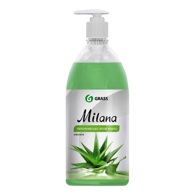 Крем-мыло жидкое 1 л "Milana" с дозатором GRASS, Алоэ Вера 