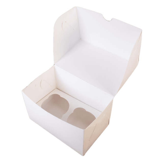Короб картонный для десертов 100*160*100 мм белый под 2 капкейка Pasticciere