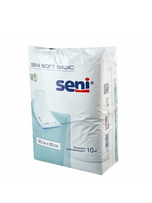 Пеленки /простыни впитывающие одноразовые Seni Soft Basic 90*60 см (10 шт.упак) Пеленки /простыни впитывающие одноразовые Seni Soft Basic 90*60 см (10 шт.упак)