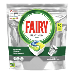 Таблетки для посудомоечных машин "FAIRY" Platinum "Все в 1" Лимон (70 шт.упак) Таблетки для посудомоечных машин "FAIRY" Platinum "Все в 1" Лимон (70 шт.упак)