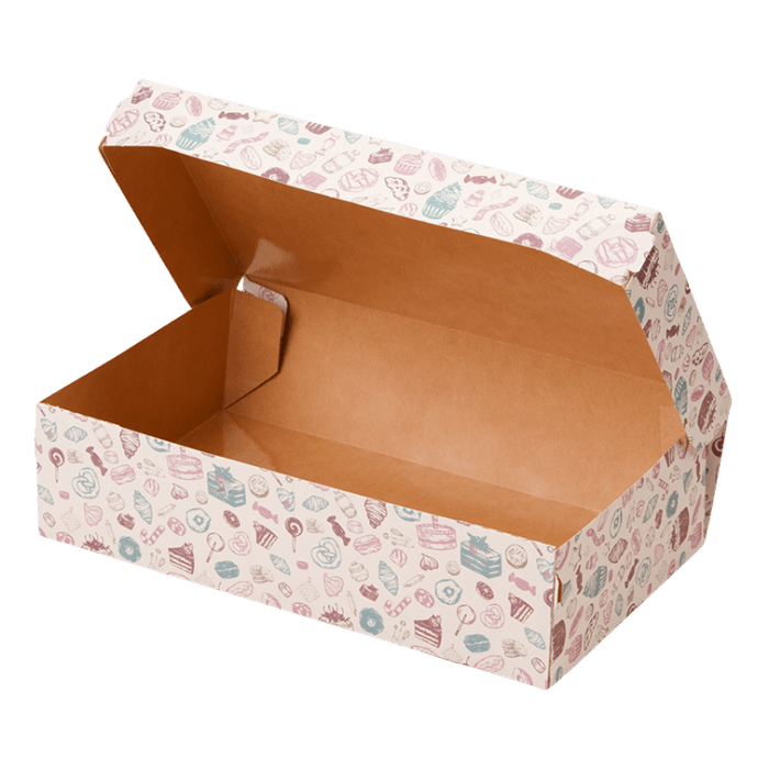 Упаковка бумажная для десертов 1900 мл ECO CAKE 230*140*60 мм "Sweet" Упаковка бумажная для десертов 1900 мл ECO CAKE 230*140*60 мм "Sweet"