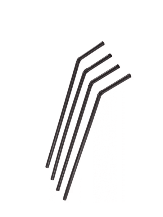 Трубочки пластиковые 240*5 мм ЧЕРНЫЕ, с изгибом (250 шт.упак) Aviora