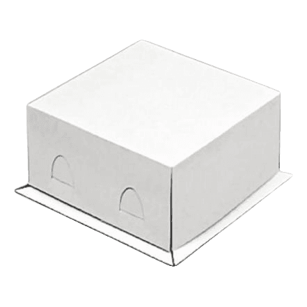 Короб картонный для десертов/тортница 210*210*100 мм БЕЛЫЙ "Хром-Эрзац" Pasticciere