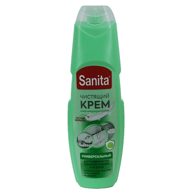 Чистящее средство 600 г "Sanita" крем Универсал Зеленый чай и лайм