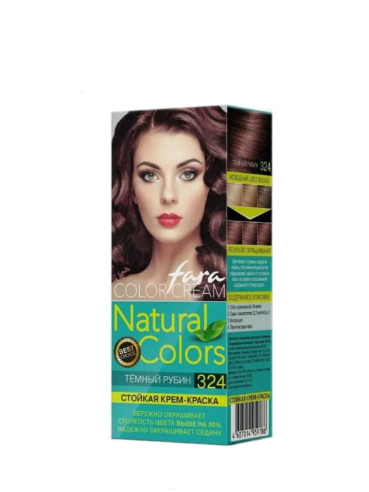 Краска для волос FARA Natural Colors 150г, 324 Темный рубин Краска для волос FARA Natural Colors 150г, 324 Темный рубин