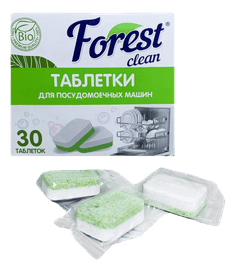 Таблетки для посудомоечных машин "FOREST Clean" (30 шт.упак) Таблетки для посудомоечных машин "FOREST Clean" (30 шт.упак)