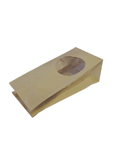 Пакет бумажный 120*80*250 КРАФТ, с окном, П-дно, ECO BAG R W Пакет бумажный 120*80*250 КРАФТ, с окном, П-дно, ECO BAG R W