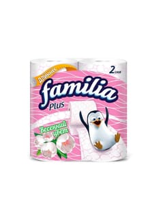 Туалетная бумага 2-х/двухслойная "FAMILIA plus" с запахом (4 шт.упак), Весенний цвет Туалетная бумага 2-х/двухслойная "FAMILIA plus" с запахом (4 шт.упак), Весенний цвет