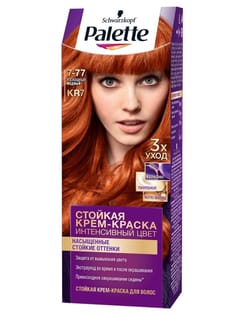 Крем-краска для волос "Palette" стойкая, Роскошный Медный 7-77 Крем-краска для волос "Palette" стойкая, Роскошный Медный 7-77