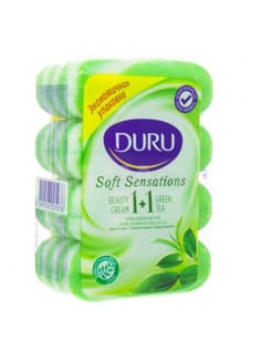 Мыло кусковое 85 г туалетное "DURU" PURE NATURAL (4 шт.упак), Зеленый чай Мыло кусковое 85 г туалетное "DURU" PURE NATURAL (4 шт.упак), Зеленый чай